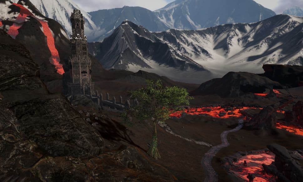 A volcanic mountain landscape from A Game of Phones